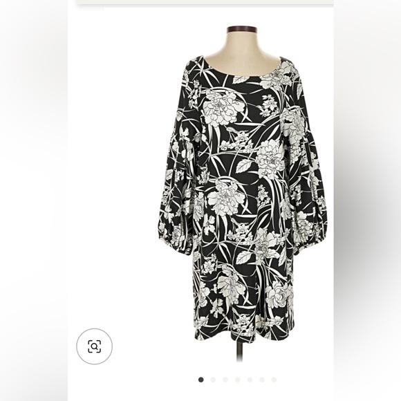 bryn Walker Black and White Floral Dress/Tunic, New, Size Small - Picture 3 of 13